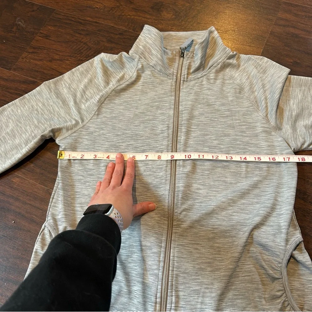 [All in Motion] Striped Gray Track Jacket - Picture 5 of 7